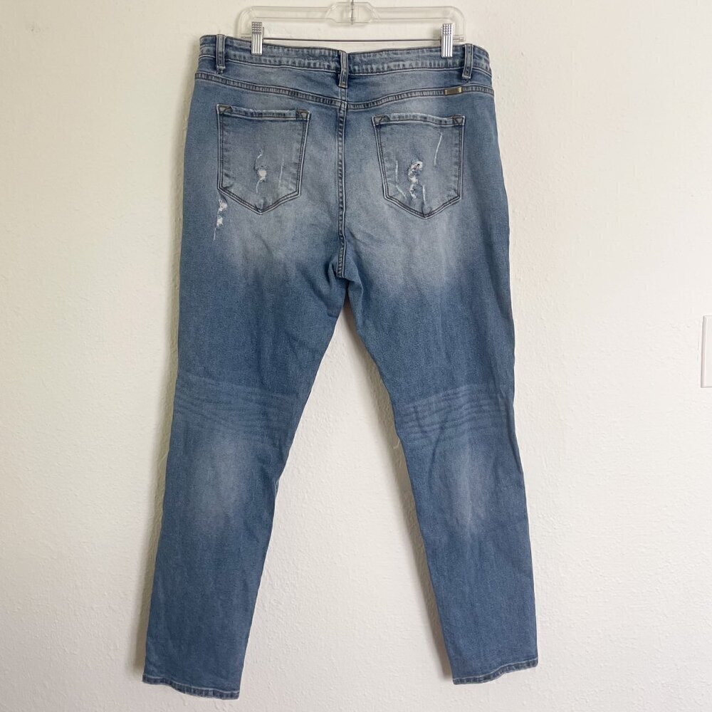 KanCan Estilo Medium Wash Destroyed Knee Holes Distressed Stretch Jeans size 32 - Picture 5 of 10